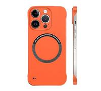 Générique Curranet Magnetic Frameless Hard Case for iPhone 17 Series, Ultra Thin Hard Pc Magnetic Frameless Case, for 17/16/15/14 Pro Max (16plus,Orange)