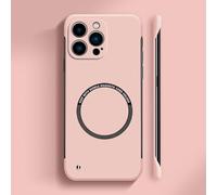 Générique Curranet Magnetic Frameless Hard Case for iPhone, Thin Anti-Shock and Anti-Scratch Hard Phone Borderless Magnetic Cases for iPhone X/11/12/13/14/15/16/17 Pro Max (for 17 Air,Pink)