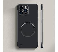 Générique Curranet Magnetic Frameless Hard Case for iPhone, Thin Anti-Shock and Anti-Scratch Hard Phone Borderless Magnetic Cases for iPhone X/11/12/13/14/15/16/17 Pro Max (for 12 Mini,Black)