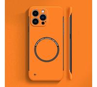 Générique Curranet Magnetic Frameless Hard Case for iPhone, Ultra Thin Hard Pc Magnetic Frameless Case for iPhone X/11/12/13/14/15/16/17 Pro Max (for X,Orange)