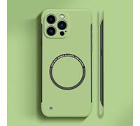 Générique Curranet Magnetic Frameless Hard Case for iPhone, Ultra Thin Hard Pc Magnetic Frameless Case for iPhone X/11/12/13/14/15/16/17 Pro Max (for 13,Green)