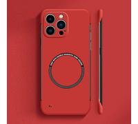 Générique Curranet Magnetic Frameless Hard Case for iPhone, Ultra Thin Hard Pc Magnetic Frameless Case for iPhone X/11/12/13/14/15/16/17 Pro Max (for XR,Red)