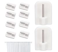 Générique Curtain Rod Hooks - 0.94x0.67 Inches Wall Self-Adhesive Hooks | No Punch Wall Hook| Small Hanger for Home | Stylish Hanger Hook for Bathroom, Bedroom, Kids Room, Kitchen, and Living Room