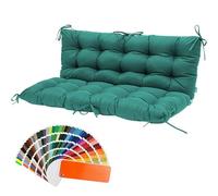 Générique Custom Size Bench Cushions,Outdoor/Indoor Bench Cushion,Porch Swing Replacement Cushions 2-3 Seater Loveseat Chair Pads with Backrest and Ties for Garden Patio Furniture