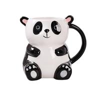Générique Cute Adoramals White Panda Head Ceramic Shaped Tea Coffee Mug - Funny Home Accessories Cute for Girlfriend - Large Mugs for Men Women Hot Drinks Cups Presents Secret Santa Gift Cup Set