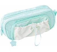 Générique Cute Aesthetic Pouch Holder Drawstring Pen Case, Miniwave Rosy Posy Pencil Case, Counting Stars Pencilcase Big, Large Capacities Soft Drawstring Multi-Pocket Design (Green)