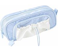 Générique Cute Aesthetic Pouch Holder Drawstring Pen Case, Miniwave Rosy Posy Pencil Case, Counting Stars Pencilcase Big, Large Capacities Soft Drawstring Multi-Pocket Design (Blue)