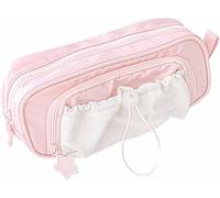 Générique Cute Aesthetic Pouch Holder Drawstring Pen Case, Miniwave Rosy Posy Pencil Case, Counting Stars Pencilcase Big, Large Capacities Soft Drawstring Multi-Pocket Design (Pink)