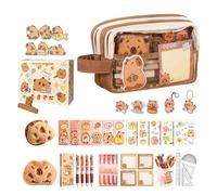 Générique Cute Animal Pencil Bag, Capybara Pen Pouch, Multi-Layer Stationery Case with Fun Stickers, Large Storage Pencil Organizer, Pen Case with Adorable Style, School Bag for Boys Girls