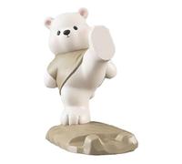 Générique Cute Bear Phone Stand for Desk | Resin, 12x12x9cm, Blue Or Brown | Adorable Desktop Ornament with Arms Holding Phone | Stress Relief Office Decor & Gadget for Women, Girls & Coworkers