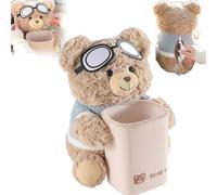 Générique Cute Bear Tissue Holder and Trash Can, 2 in 1 Car Tissue Box and Trash Can, Multifunctional Animal Paper Box for Car and Home