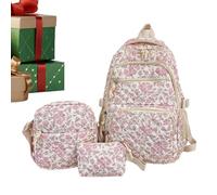 Générique Cute Blossom School Bag Casual Travel Matching Pack | Camping Travel School Commuting College Office Outdoor Casual Everyday Carry Student Backpack Set
