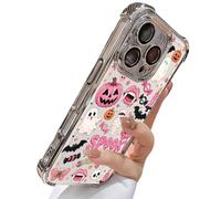 Générique Cute Candy Pumpkin Ghost Phone Case, Spooky Halloween Phone Cover (Silver,17air)