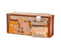 Générique Cute Capybara Pencil Case - Capybara School Supplies, Large Capacity Capybara Pouch | Capybara Pencil Case with Zipper Pendant Compartments and Memo Pad, Cute Stationery, 22x10x6 Cm