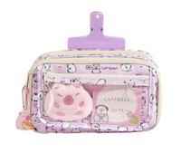 Générique Cute Capybara Pencil Case, Wide Opening Multi-Layer Transparent Pen Pouch, Zippered Pencil Case for School Supplies, Pens, 8.66x5.51x3.94 inches Pencils, Pins, Badge, Memo Pad