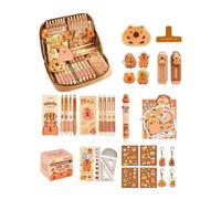 Générique Cute Capybara Pencil Case with All Things, Capybara Stationery Set Gifts, Large Capacity Pencil Case for School Teen Girl Boy Men Women