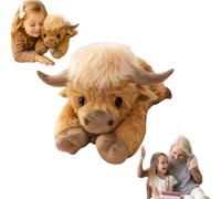 Générique Cute Cartoon Highland Cow Cuddly Toy, Weighted Highland Cow Plush, Cows Cuddly Toy, Soft Comfort Plushie, for Kids Adults & Children Boys Girls Gifts (45cm/17.7in)