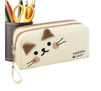 Générique Cute Cat Case - Pencil Bag for School Stationery | Children Storage with Makeup Cosmetics Holder, Organization Container for Ruler Eraser, Compact Travel Accessory, Fun Classroom Solution