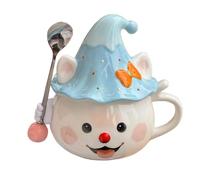 Générique Cute Cat Witch Hat Ceramic Coffee Mug,3D Funny Ghost Cat Cups with Lid and Spoon,Stylish Personalized Charm Coffee Cup for Women Birthday Gifts
