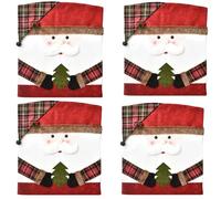 Générique Cute Christmas Chair Covers,Christmas Chair Covers Set of 1/2/3/4/6,Soft Fabrics, Reusable, Machine Washable, for Room Kitchen Hotels Holiday Party Decoration (4pcs-d)