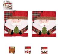 Générique Cute Christmas Chair Covers, Christmas Themed Chair Covers, for Room Kitchen Hotel Holiday Party Decoration (#B,2PCS)