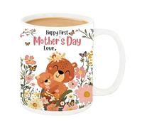 Générique Cute Coffee Mug - Ceramic 330ml 11oz | Funny Mothers Day Cartoon Coffee Cup | Aesthetic Mug For Women Mom Wife Birthday Home Kitchen Bedroom Living Room Office School Use Gift Idea