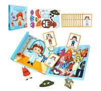 Générique Cute Dress Up Games, Character Board Puzzles, 8.26x7.87 inches Set with Paper, Sturdy Material, Magnet Toy with Fun, Educational Activity for Kids Children Preschool Travel