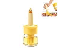 Générique Cute Duck Silicone Oil Brush Dispenser Bottle 2 Pack, Glass Oil Container for Cooking Grilling Baking Marinade Kitchen Tool(Yellow)