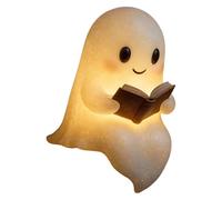 Générique Cute Ghost Reading Book Lamp, Light Up Halloween Decor, for Bedroom Study Room, Readers, Ghost Reading Night Lights, 3D LED Night Light Halloween (6in)
