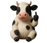 Générique Cute Middle Finger Plush Highland Cow, Middle Finger Plush Toy, Mini Middle Finger Animal Statue, Stress Relief Decor Gift, for Home Office Desk (Cow)