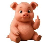 Générique Cute Middle Finger Plush Highland Cow, Middle Finger Plush Toy, Mini Middle Finger Animal Statue, Stress Relief Decor Gift, for Home Office Desk (Pig)