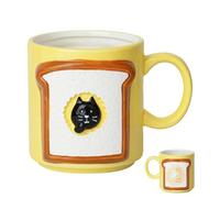 Générique Cute Mug - Japanese Relief Ceramic Hot Coffee Cups,Household Beer Mug | For Juice Beer Dining Room Teachers Students Attractive Bread Form 200mlHotel Collectors Birthday Holiday Gathering