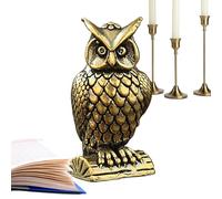 Générique Cute Owl Sculpture Decor, Brass Animal Figurine Table Centerpiece, Decorative Desktop Ornament for Office Apartment Living Room Study Shelf Cabinet Display, Vintage Style Home Accent