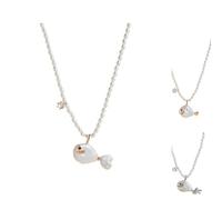 Générique Cute Pearl Fish Zircon Pendant Necklace for Women, Natural Pearl Beach Ocean Jewelry Gift, Summer Fish Charm Choker for Anniversary Birthday Gift for Her (C)