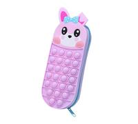 Générique Cute Pencil Case, Cartoon Animal Pen Pouch, 8.86x3.19in Silicone Pencil Holder, Flexible Zipper Container, Fun Stationery Organizer for Kids, Students, School, Offices Supplies