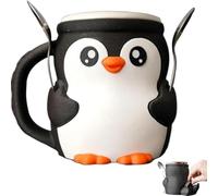 Générique Cute Penguin Ice Cream Pint Holder, 16oz 3D Printed Ice Cream Pint Cozy, Reusable Ice Cream Containers with Spoon Slot and Secret Snack Drawer, Unique Gift for Icecream Lovers