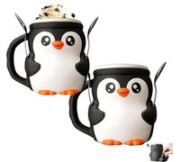 Générique Cute Penguin Ice Cream Pint Holder, 16oz 3D Printed Ice Cream Pint Cozy, Reusable Ice Cream Containers with Spoon Slot and Secret Snack Drawer, Unique Gift for Icecream Lovers