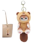 Générique Cute Plush Cat Pendants - Cute Flannel Big Tails Cat Keychain | Car Rear View Mirrors Ornaments, Portable Hangable Keyring Bag Pendants for Boys Girls Kids