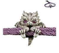 Générique Cute Silver Dragon Bracelet,Vintage Dragon Bracelet,Adjustable Silver dragon bracelet,Handcrafted Braided Dragons Rope Bracelets,Friendship bracelets,Cuff Bracelets (Purple)