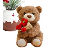 Générique Cute Stuffed Animal - Romantic Plush Toy | Animal Plush with Flower Design, Cute Bear with Soft Hold, Bear Toy, Valentine Day Gift for Wedding, Birthday, Christmas, Valentines