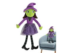 Générique Cute Stuffed Presents - Soft Plush Witch Doll Halloween Decoration, Adorable Decorative Plush Figure for Spooky Home Display, Indoor Table Decor, Trick Or Treat Prop