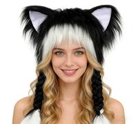 Générique Cute Velvet Ear Hat - Cosplay Party Headwear, 60x37cm Warm Dress-Up Hat for Themed Gatherings, Velvet Stylish Hats with Snug Fit, Winter Apparel, Snug Ear Cover for Costume Celebrations