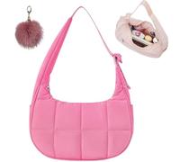 Générique Cute Waterproof Nylon Shoulder Bags, Quilted Handbag with Adjustable Shoulder Strap, Small Lightweight Hobo Handbag