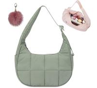 Générique Cute Waterproof Nylon Shoulder Bags, Quilted Handbag with Adjustable Shoulder Strap, Small Lightweight Hobo Handbag