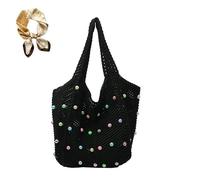 Générique Cute Woven Lightweight Handbag,Large Capacity Spring Summer Outdoor Underarm Bag,Trendy Travel Work Shoulder Bag for Women