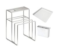 Générique Cutting Board Organizer, Bakeware Rack Stand, Chopping Sheet Holder, Multifunctional Storage Design, Stainless Steel Frame, Ideal for Home Cabinet Kitchen Counter Top Dorm