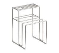 Générique Cutting Board Organizer, Bakeware Rack Stand, Chopping Sheet Holder, Multifunctional Storage Design, Stainless Steel Frame, Ideal for Home Cabinet Kitchen Counter Top Dorm