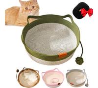 Générique Cutypet Cat Basket, Cutypet Woven Rope Cat Basket, Handwoven Breathable Dual Scratching Pad with Toy Tail for Cats and Dog (Green,48 * 15cm)