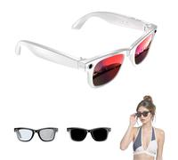 Générique Cyanvue AI Smart Glasses, 8mp Camera Glasses with Music & Call Features, AI Translator 144 Languages & Accents, Bluetooth, Clear Sound with Smart Touch Control, for Men Women (White-b)