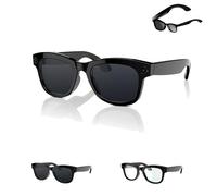 Générique Cyanvue AI Smart Glasses, 8mp Camera Glasses with Music & Call Features with Blue Light Filtering Lens, Waterproof AI Bluetooth Smart Glass for Men with Camera, Everyday Wear (Sunglasses)